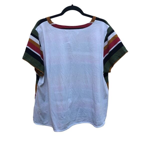 Van Heusen Size XXL (2X) Striped Blouse Great Fall Colors - Picture 2 of 3